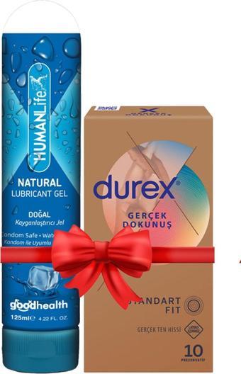 Durex Gerçek Dokunuş Ultra Kaygan Prezervatif 10'lu + Humanlife Doğal Kayganlaştırıcı Jel Lubricant 125 ml