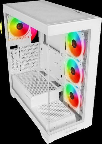 Rampage HYDRA V3 WHITE Camlı 7*12cm RGB Fan ATX Gaming Kasa