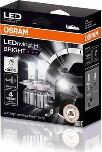 Osram Far Ampulü Led H4/H19 12V 15W Bright Model 64193DWBRT-2HFB