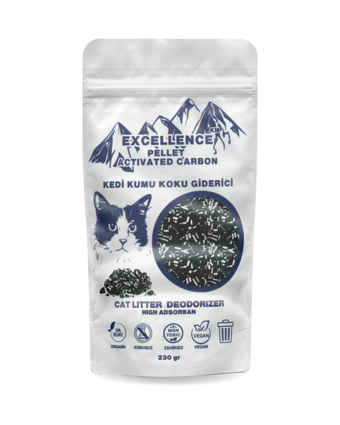 DOĞSEK Kedi Kumu Koku Giderici Excellence KM Pellet Activated Carbon 230 gr Kömür Bazlı Pelet Aktif Karbon