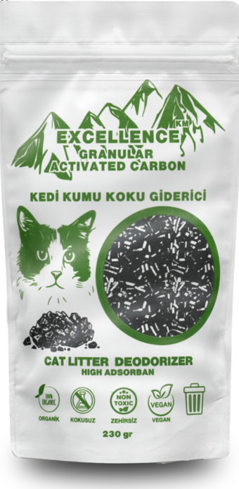 DOĞSEK Kedi Kumu Koku Giderici Excellence KM Granular Activated Carbon 230 gr Kömür Bazlı Granül Aktif Karbon