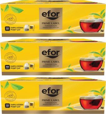 Efor Prime Label Bardak Poşet Çay 100 Adet 3Lü Set - Bardak Poşet Çay 300 Adet