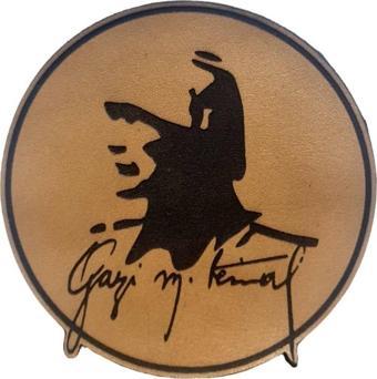 ATATÜRK Gazi Mustafa Kemal İmzalı - Deri Peç - Arma - Leather Patch