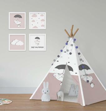 Cici Odam Çocuk Bebek Odası Oyun Çadırı Yıldızlı Ayı Penguen