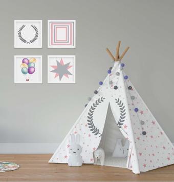 Cici Odam Çocuk Bebek Odası Oyun Çadırı Başak ve Yıldızlı