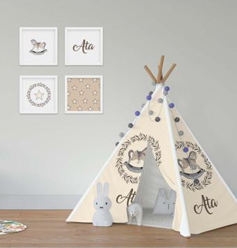 Cici Odam Çocuk Bebek Odası Oyun Çadırı Başak Sallanan At