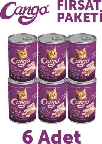 Cango Yetişkin Yaş Kedi Maması Tavuklu 415Gr 6Lı