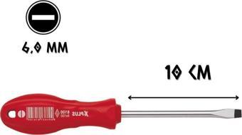 Cer-Pa Norm X-Plus Tornavida Mıknatıslı DÜZ Uçlu 6.0 - 10 cm.