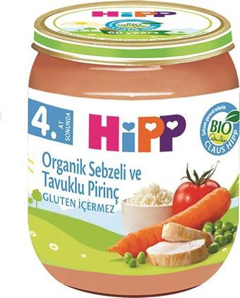 HiPP Organik Sebzeli Ve Tavuklu Pirinç Kavanoz Mama 125 gr