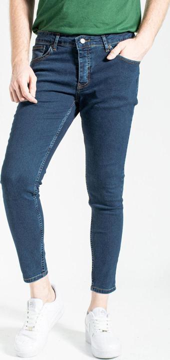 Lacivert Ful Likralı Dar Paça Italyan Kesim Skinny Fit Jean Kot Pantolon C344