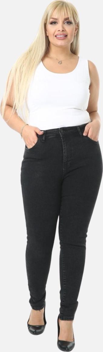 Slim Fit Jean Büyük Beden Yüksek Bel Dar Kesim Esnek Kot Pantolon C597