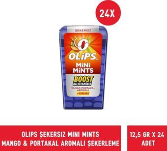 OLİPS MİNİ MİNTS BOOST B6 VİTAMİNLİ  MANGO PORTAKAL 12.5 GR - 24 Adet