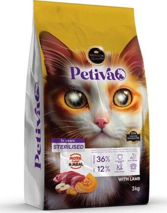 Petiva Kısırlaştırılmış Kuzulu Kedi Maması 3 Kg