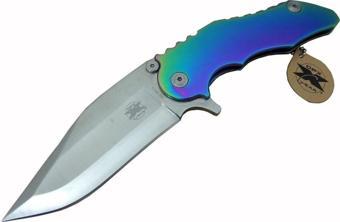DPX Gear WL 9115 Outdoor Çakı 23 cm - Metal Gökkuşağı Sap, Otomatik, Kılıflı