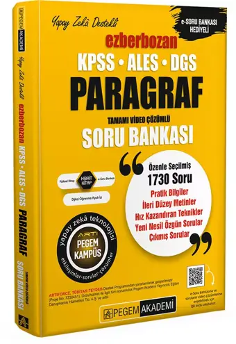 KPSS ALES DGS Ezberbozan Paragraf Soru Bankası - Kolektif  - Pegem Akademi Yayıncılık