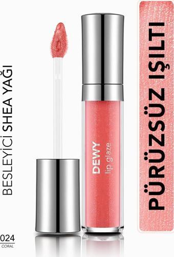 Besleyici Dudak Parlatıcısı - Dewy Lip Glaze - 024 Coral-8682536069441