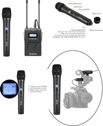 BOYA Fotoğraf Makineleri Için Wm8 Kablosuz El Mikrofonu