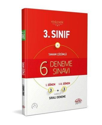 3.Sınıf Tamamı Çözümlü 6 Deneme Sınavı - Kolektif  - Editör