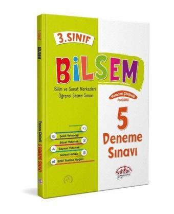 3.Sınıf Bilsem Tamamı Çözümlü 5 Fasikül Deneme Sınavı - Kolektif  - Editör