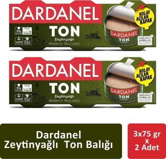 Dardanel Zeytinyağlı Ton Balığı 3 x 75 gr x 2 Adet