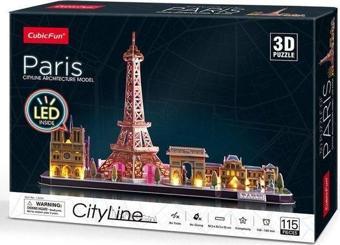 CubicFun 3D Puzzle City Line Paris Fransa Led Işıklı 3D Puzzle