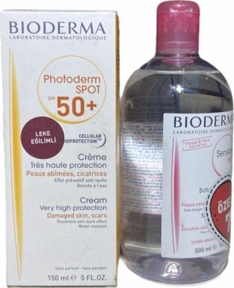 Bioderma 500ml Sensibio H2o Hediyeli - Photoderm Spot Spf 50+ Leke Karşıtı Güneş Kremi 150ml