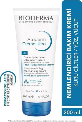 Bioderma Atoderm Cream Ultra Normal Ve Kuru Ciltler Için Nemlendirici Yüz Ve Vücut Bakım Kremi 200 ml