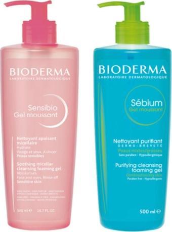 Bioderma Yüz Temizleme Bakım Seti | Bioderma Sebium 500 ML + Bioderma