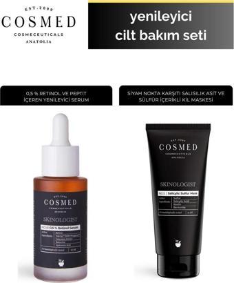 Cosmed Skinologist Retinol Serum & Sulfer Mask Orijinal Boy