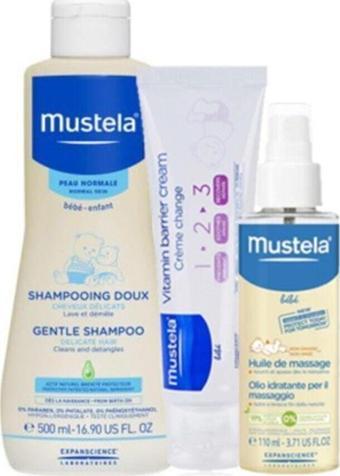 Mustela Günlük Set | Şampuan - Masaj Yağı - Pişik Kremi Orijinal Boy