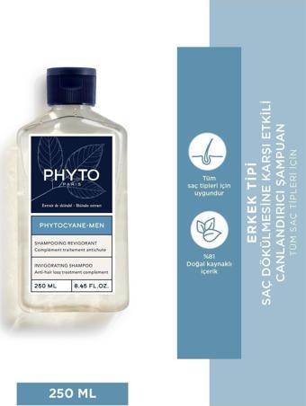 Phyto Phytocyane Men Invigorating Shampoo Erkek Tipi Saç Dökülmesine Karşı Canlandırıcı Şampuan 250Ml