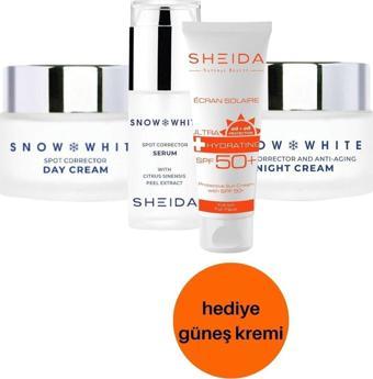 Sheida Snow White Gece & Gündüz & Serum | Güneş Kremi 75 Ml Hediye - Leke Bakım Seti 6