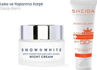 Sheida Snow White Gece Krem | Güneş Kremi 75 Ml - Leke Bakım Seti 2