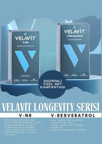 Velavit Longevity Serisi V-nr Nicotinamide Riboside   V-Resveratrol 120 Kapsül