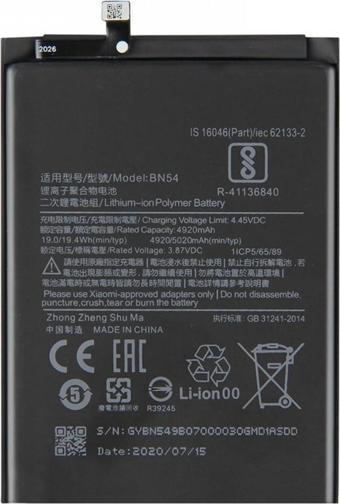  Xiaomi Redmi Note 9 Bn54 Orijinal Batarya