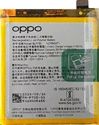 Oppo Reno 2 Orijinal BLP735 Batarya Pil