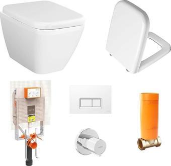 VitrA İntegra Square Asma Klozet +Vitra Soft Kapak+Gömme Rezervuar Set