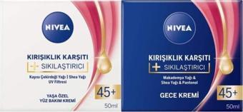 Nivea Kırışıklık Karşıtı Sıkılaştırıcı 45+ Yaş Gündüz + Gece Kremi 50ml Set