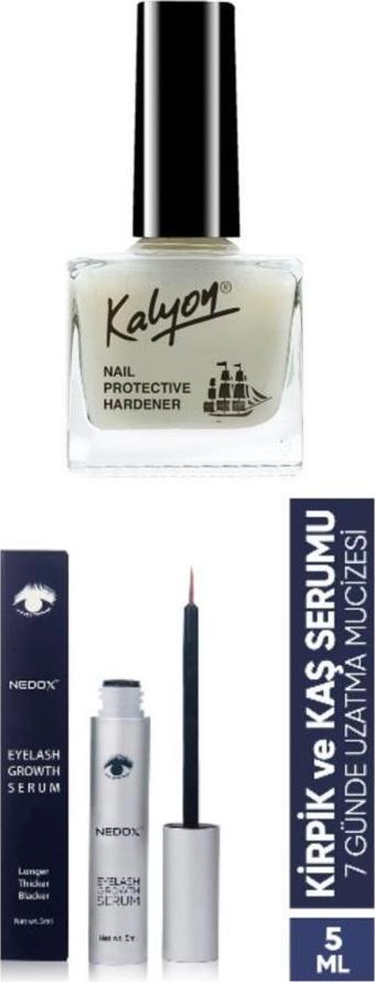 Kalyon Tırnak Sertleştirici+NEDOX Kaş Ve Kirpik Uzatıcı, Onarıcı, Besleyici Ve Güçlendirici Bakım Serum Garantili 5 ml