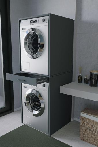 Mirobi Velmor Banyo Dolabı Çamaşır Ve Kurutma Makinesi Dolabı Antrasit