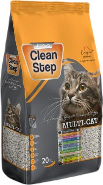 Clean Step Multi-cat Marsilya Sabunlu Topaklanan Ince Tane Bentonit Kedi Kumu 20 Lt