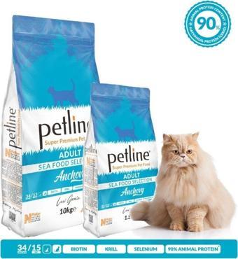 Petline Anchovy Hamsili Balıklı Deniz Mahsullü Yetişkin Kedi Maması 1.5 Kg