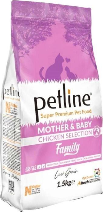 Petline Mother & Baby Tavuklu Anne Ve Yavru Kedi Maması 1,5 Kg