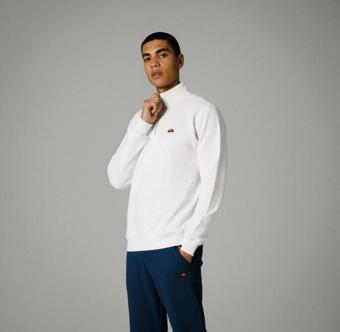 Ellesse Fermuarlı Sweatshirt Beyaz Erkek EM279