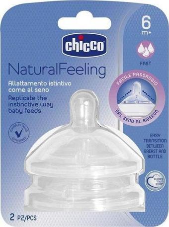 Chicco NaturalFeeling Biberon Emziği 6 Ay+ Hızlı Akış 2'Li