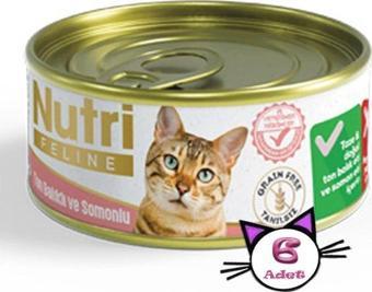 Nutri Feline 85Gr Ton Balıklı Somonlu 6Adet Yaş Kedi Maması