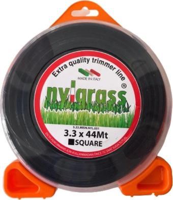 NYLGRASS Siyah 4 Köşe Tırpan Misinası 3.3mm 44 Metre (Yüksek Kaliteli)