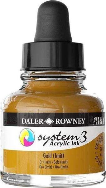 Daler Rowney System3 Sıvı Akrilik Mürekkep Boya 29.5 ml Gold Imit 701