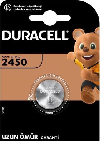 Duracell CR2450 Lityum Tekli Düğme Pil