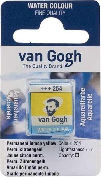 Talens Van Gogh Yarım Tablet Sulu Boya Perm. Lemon Yellow 2N 54